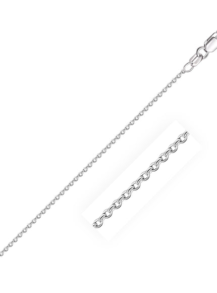 18k White Gold Round Cable Chain 1.5mm