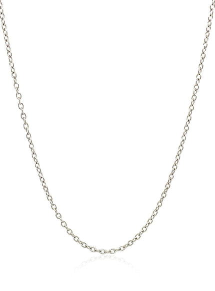 18k White Gold Round Cable Chain 1.5mm