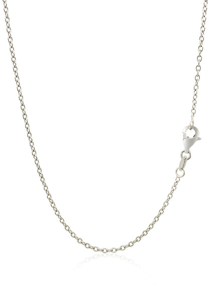 18k White Gold Round Cable Chain 1.5mm