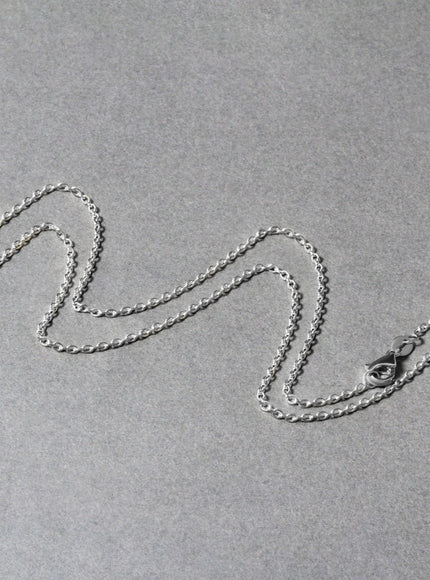 18k White Gold Round Cable Chain 1.5mm