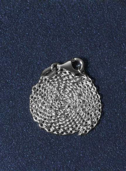 18k White Gold Round Cable Chain 1.5mm