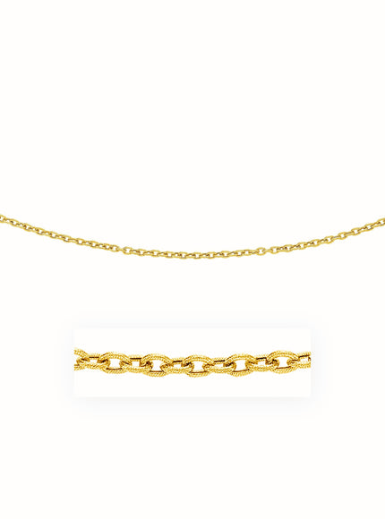3.5mm 14k Yellow Gold Pendant Chain with Textured Links