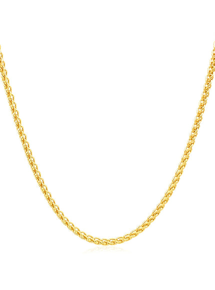14k Yellow Gold Round Wheat Chain 1.5mm