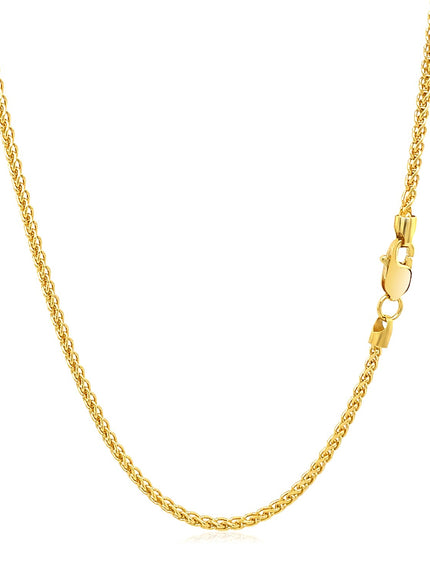 14k Yellow Gold Round Wheat Chain 1.5mm