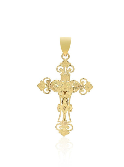 14k Two Tone Gold Cross Pendant - Ellie Belle