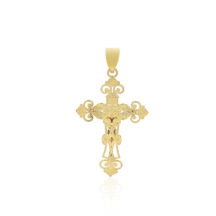 14k Two Tone Gold Cross Pendant - Ellie Belle