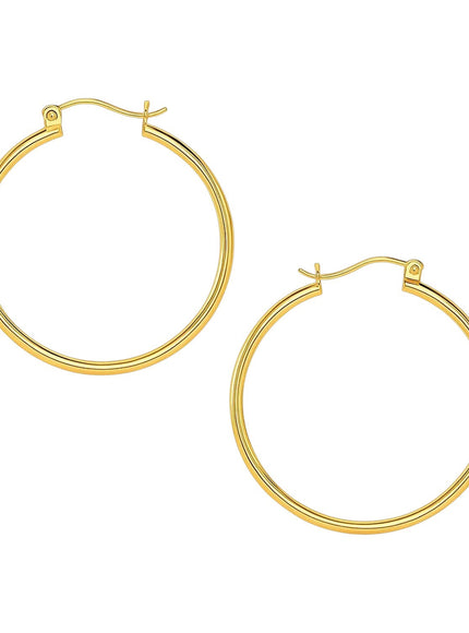 14k Yellow Gold Polished Hoop Earrings (40mm)