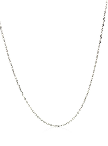 14k White Diamond Cut Cable Link Chain 0.8mm