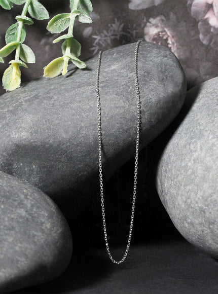 14k White Diamond Cut Cable Link Chain 0.8mm