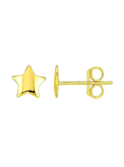 14k Yellow Gold Post Earrings with Stars