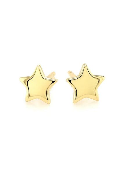 14k Yellow Gold Post Earrings with Stars