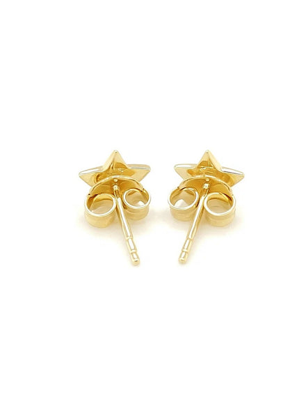 14k Yellow Gold Post Earrings with Stars