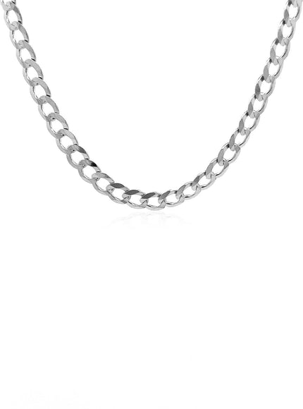14k White Gold Solid Curb Chain (4.70 mm)