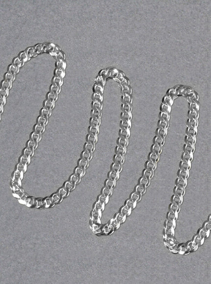 14k White Gold Solid Curb Chain (4.70 mm)