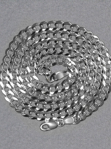 14k White Gold Solid Curb Chain (4.70 mm)