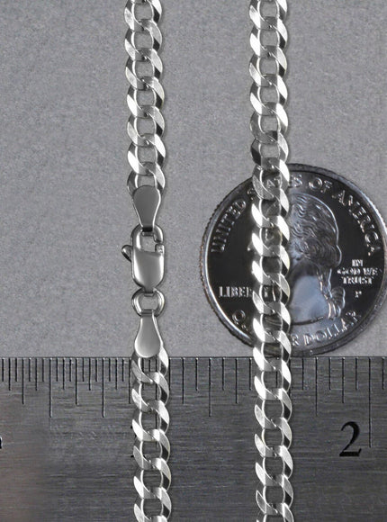 14k White Gold Solid Curb Chain (4.70 mm)