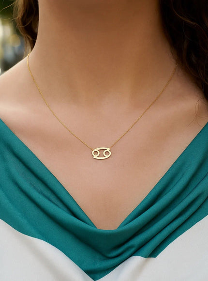 14K Yellow Gold Cancer Necklace