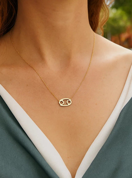 14K Yellow Gold Cancer Necklace