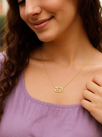 14K Yellow Gold Cancer Necklace