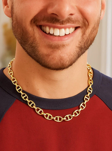 14k Yellow Gold High Polish Mariner Link Chain (8.8mm)