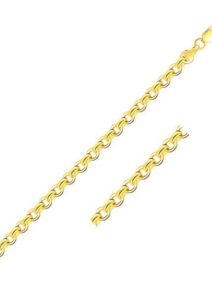 4.0mm 14k Yellow Gold Diamond Cut Cable Link Chain