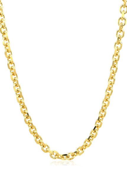 4.0mm 14k Yellow Gold Diamond Cut Cable Link Chain