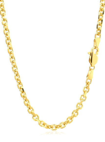 4.0mm 14k Yellow Gold Diamond Cut Cable Link Chain
