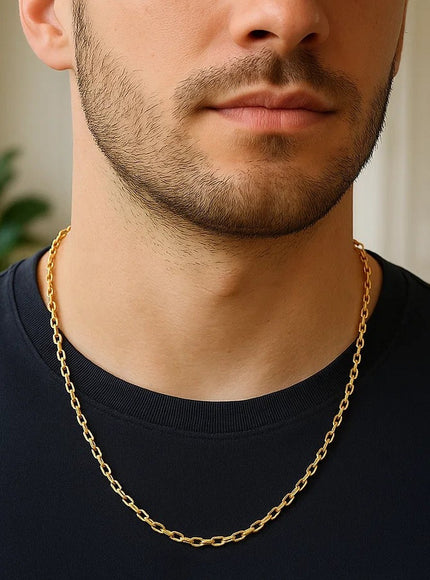 4.0mm 14k Yellow Gold Diamond Cut Cable Link Chain