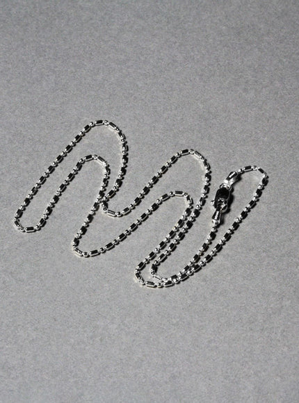 14k White Gold Diamond-Cut Alternating Bead Chain 1.2mm