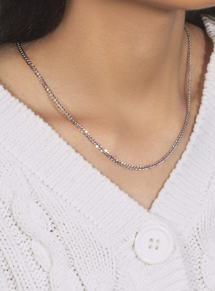 2.6mm 14k White Gold Solid Curb Chain