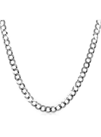 2.6mm 14k White Gold Solid Curb Chain