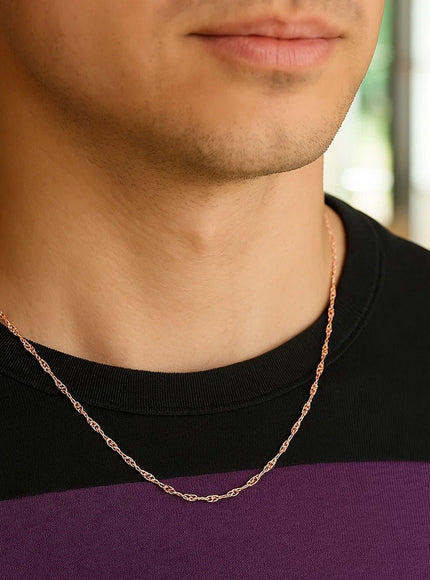 14k Rose Gold Singapore Chain 1.0mm