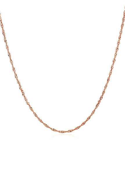 14k Rose Gold Singapore Chain 1.0mm