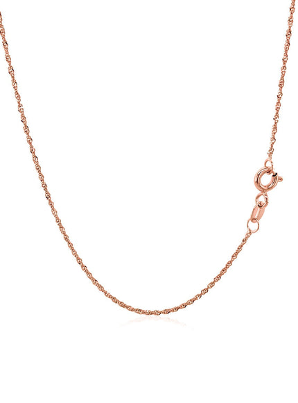 14k Rose Gold Singapore Chain 1.0mm