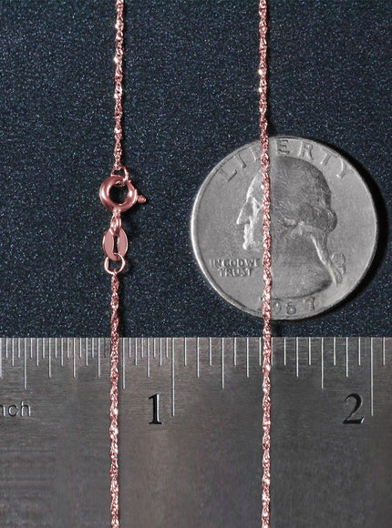 14k Rose Gold Singapore Chain 1.0mm
