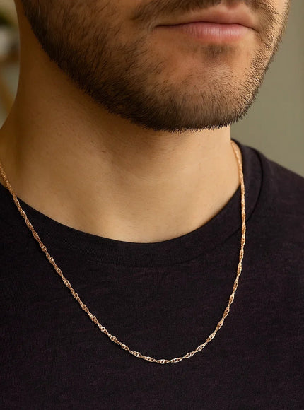 14k Rose Gold Singapore Chain 1.0mm