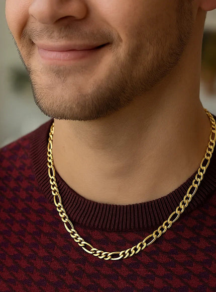 5.4mm 14k Yellow Gold Lite Figaro Chain