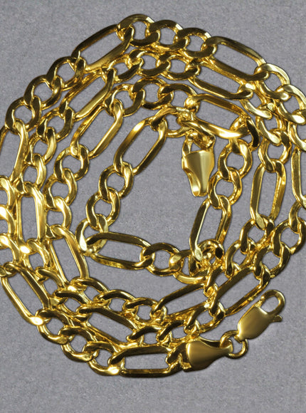 5.4mm 14k Yellow Gold Lite Figaro Chain