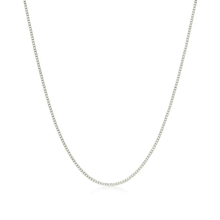 14k White Gold Classic Box Chain 0.6mm