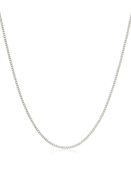 14k White Gold Classic Box Chain 0.6mm