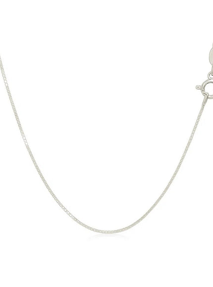 14k White Gold Classic Box Chain 0.6mm