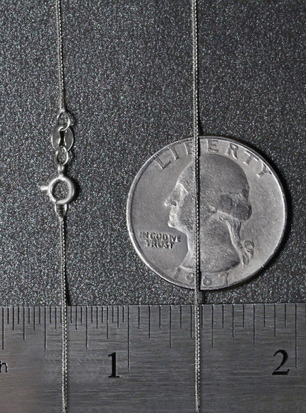 14k White Gold Classic Box Chain 0.6mm