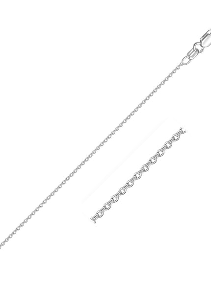14k White Gold Round Cable Link Chain 1.2mm