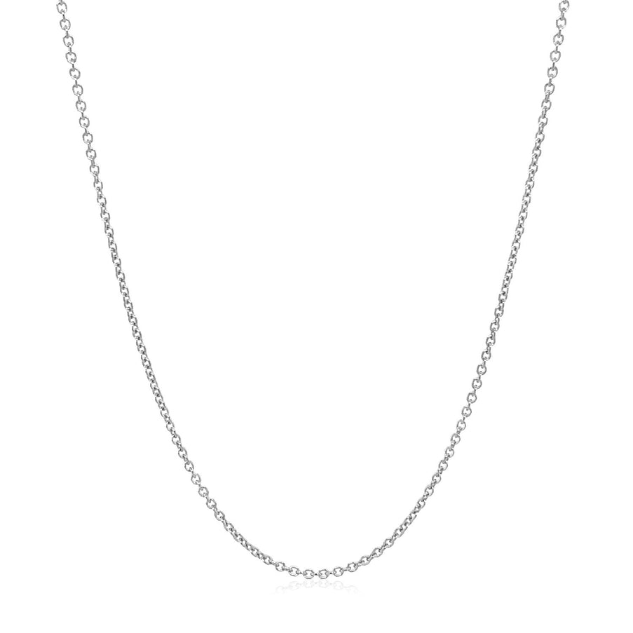 14k White Gold Round Cable Link Chain 1.2mm