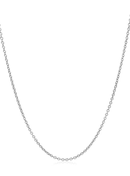 14k White Gold Round Cable Link Chain 1.2mm