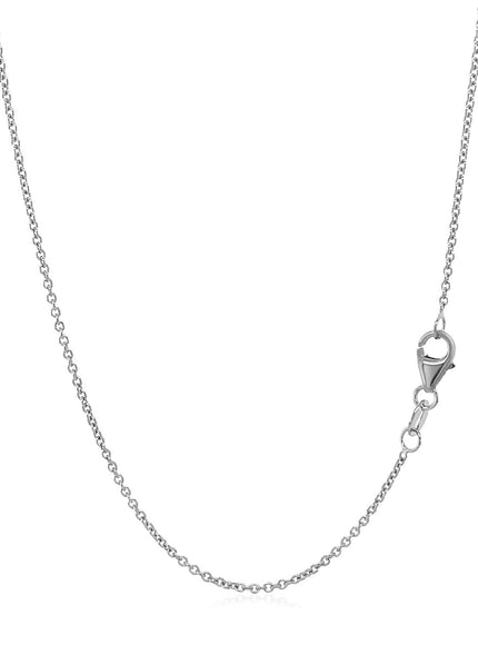 14k White Gold Round Cable Link Chain 1.2mm