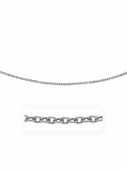 3.5mm 14k White Gold Pendant Chain with Textured Links