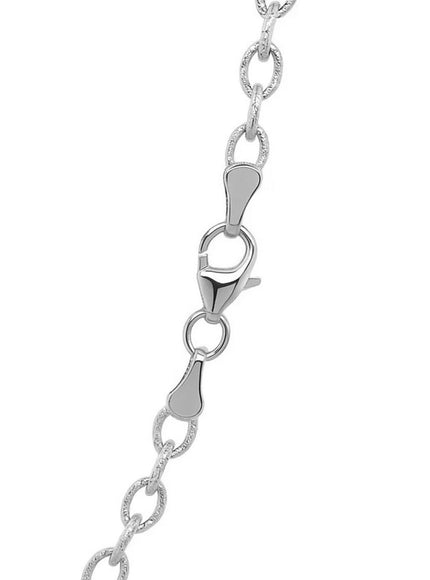 3.5mm 14k White Gold Pendant Chain with Textured Links