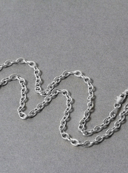 3.5mm 14k White Gold Pendant Chain with Textured Links