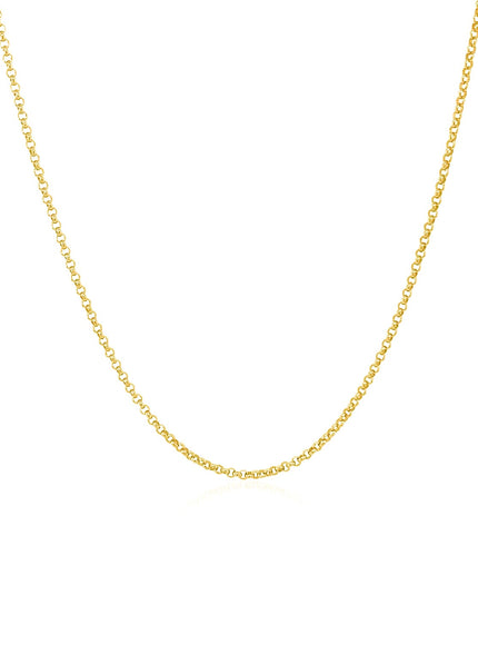 14k Yellow Gold Diamond Cut Rolo Chain 1.1mm